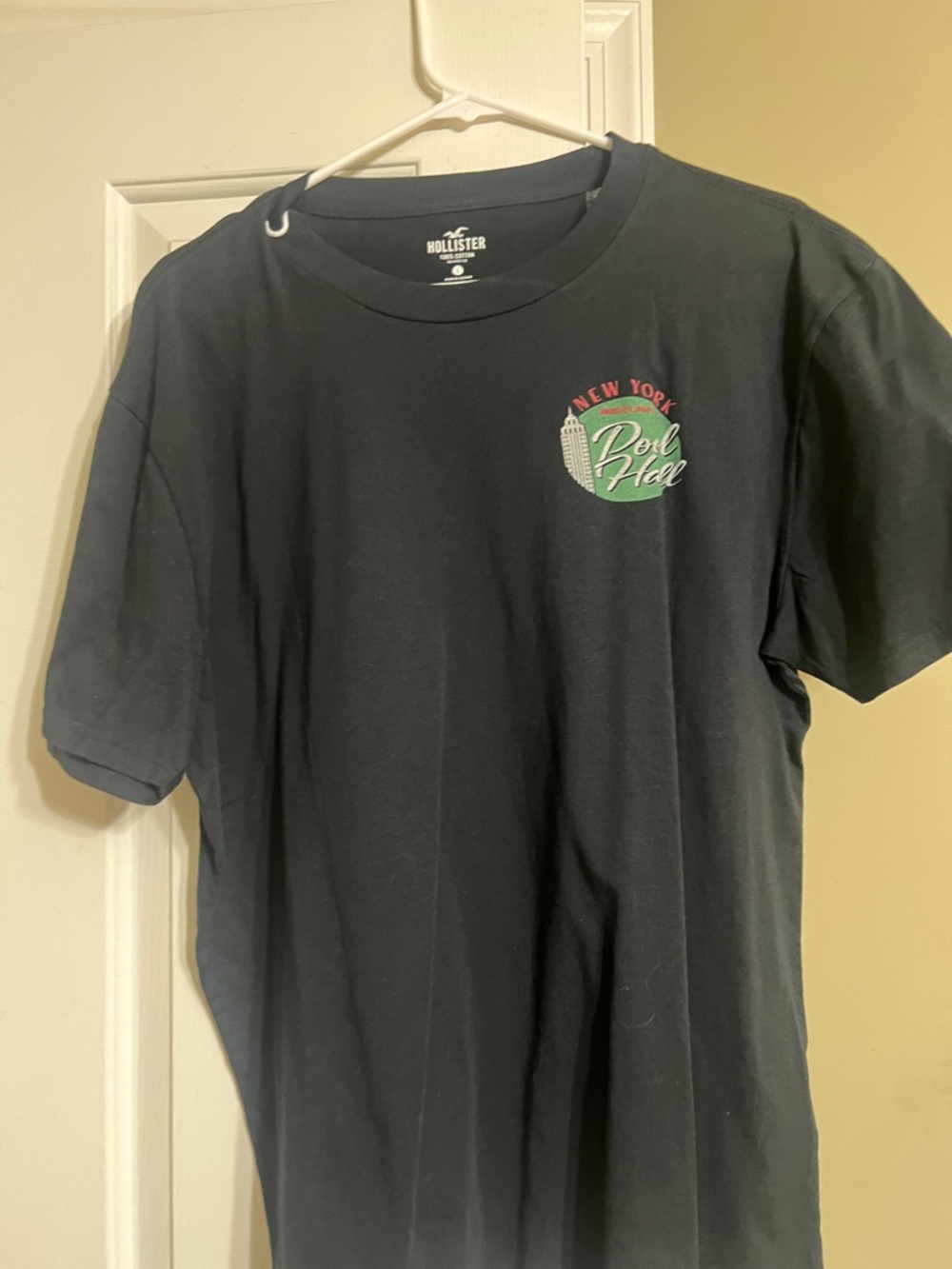 Hollister Black Short Sleeve 'New York Pool Hall' Graphic Tee